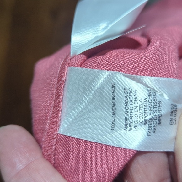 Linen Pleated Front Terra Cota Rouge Button Up Blazer Classic Collar V Neck 12 - Picture 7 of 11